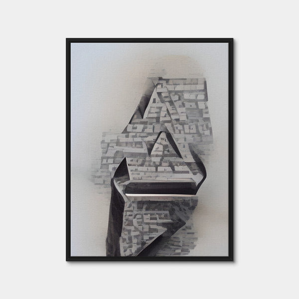 Black & White Illusion Wall Art — Framed Canvas Format preview