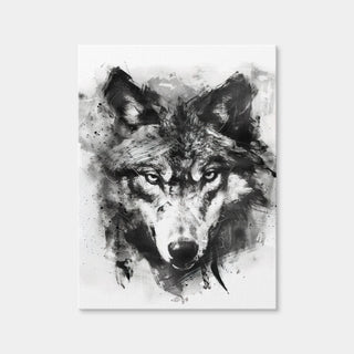 AUTO-MOCKUP WHITE | Black & White Wolf | 1 Piece | Gallery Wrap Canvas | group=3x4
