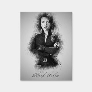 AUTO-MOCKUP WHITE | Black Widow Sketch | 1 Piece | Gallery Wrap Canvas | group=3x4
