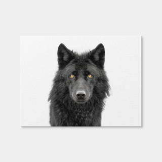 AUTO-MOCKUP WHITE | Black Wolf Portrait | 1 Piece | Gallery Wrap Canvas | group=4x3