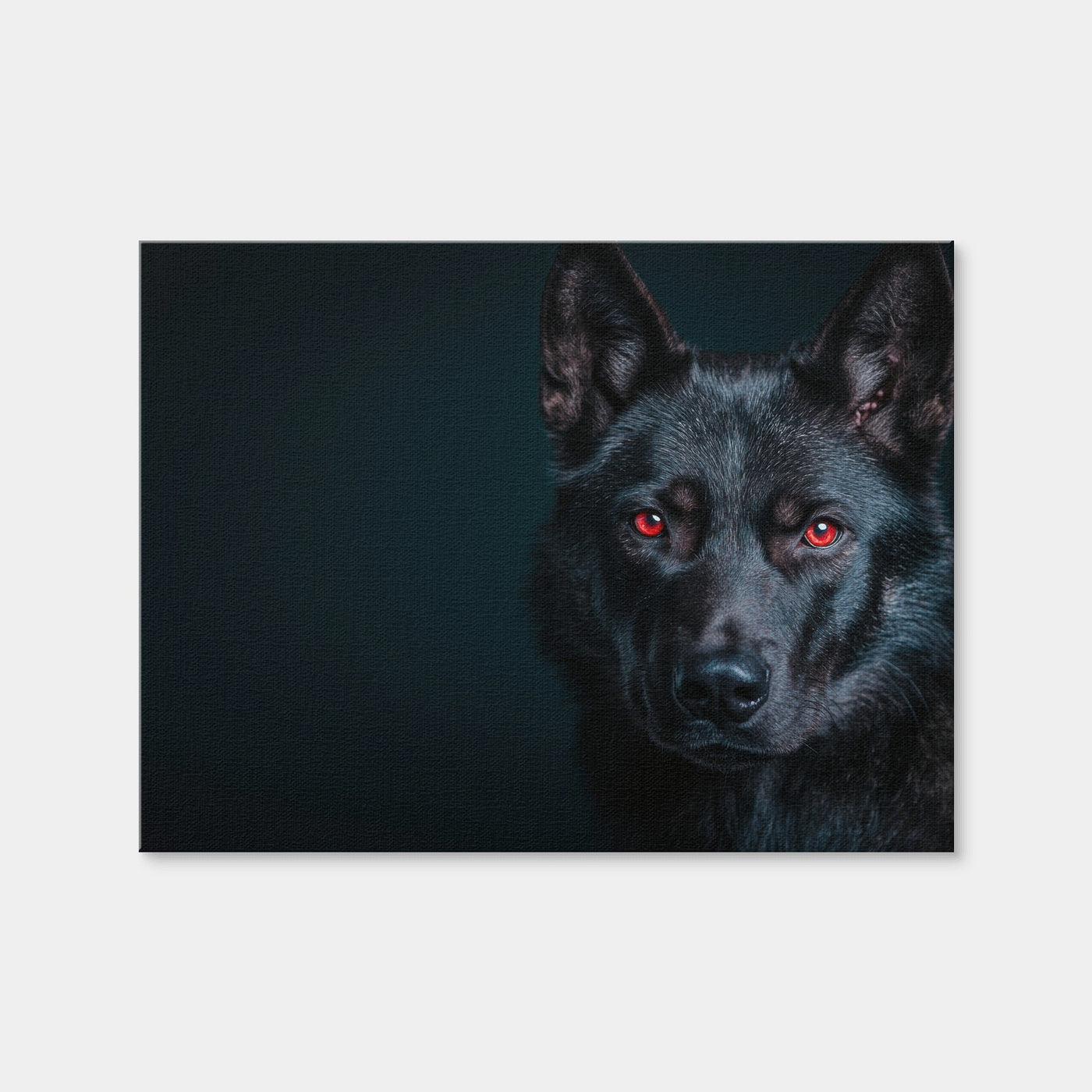 AUTO-MOCKUP WHITE | Black Wolf Red Eyes | 1 Piece | Gallery Wrap Canvas | group=4x3