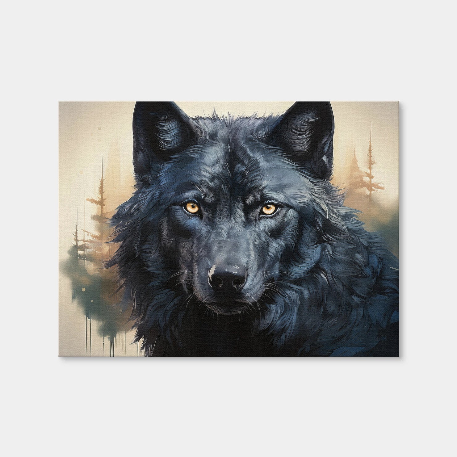 AUTO-MOCKUP WHITE | Black Wolf | 1 Piece | Gallery Wrap Canvas | group=4x3