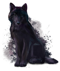 Black Wolf watercolor Wall Art