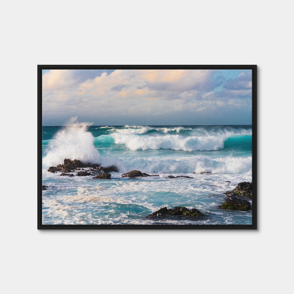 Blue Crash Wall Art — Framed Canvas Format preview