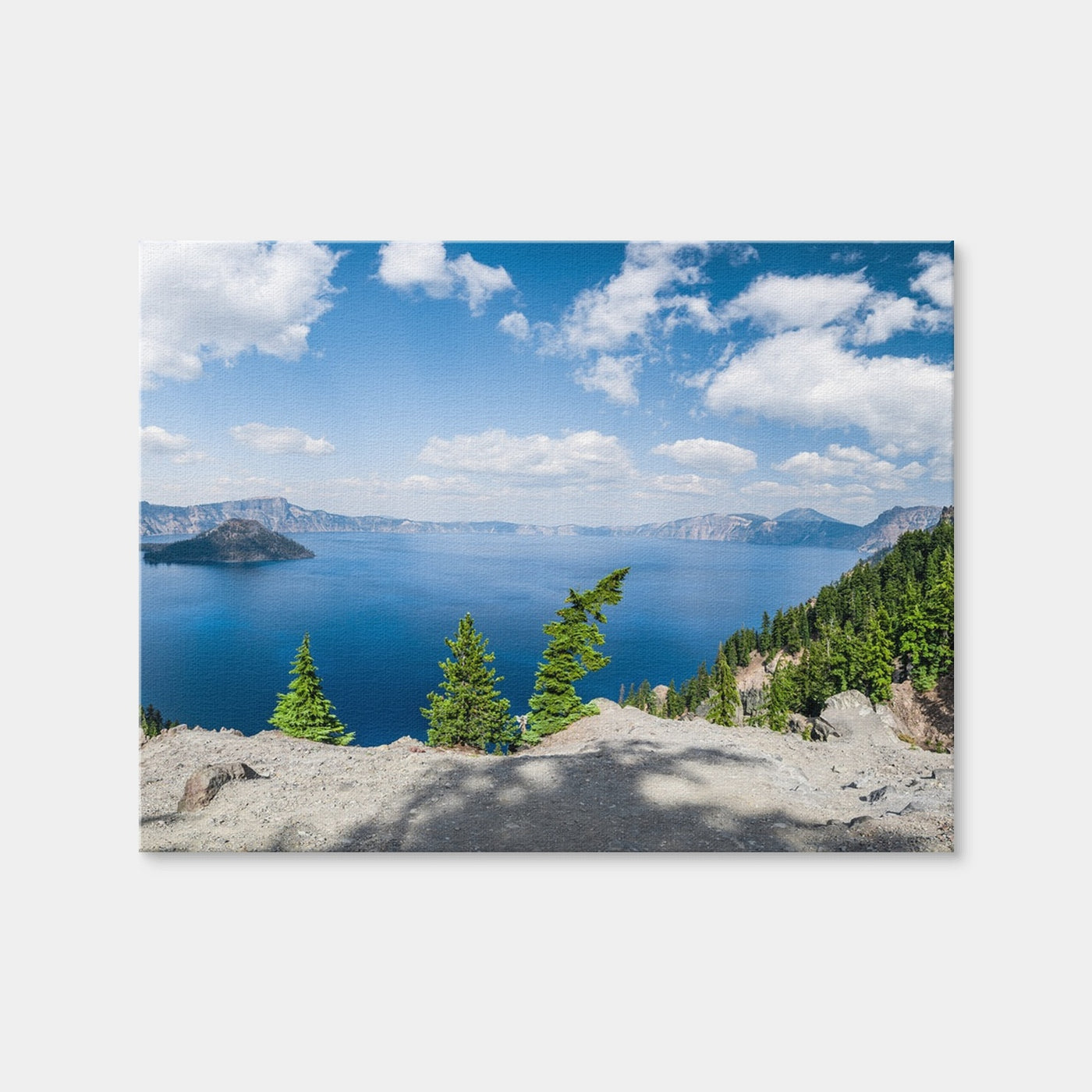 AUTO-MOCKUP WHITE | Blue Crater Lake Panorama | 1 Piece | Gallery Wrap Canvas | group=4x3