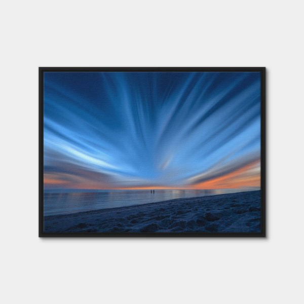 Blue Explosion Wall Art — Framed Canvas Format preview