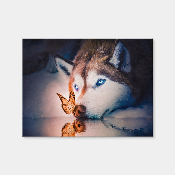 Blue Eyes Wolf Wall Art — Canvas Wrap Format preview