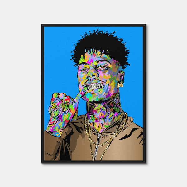 Blue Face Wall Art — Framed Canvas Format preview