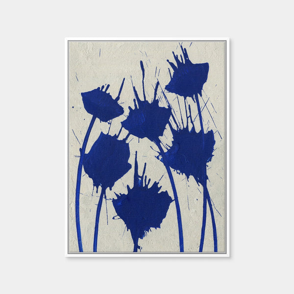 Blue Flowers Wall Art — Framed Canvas Format preview
