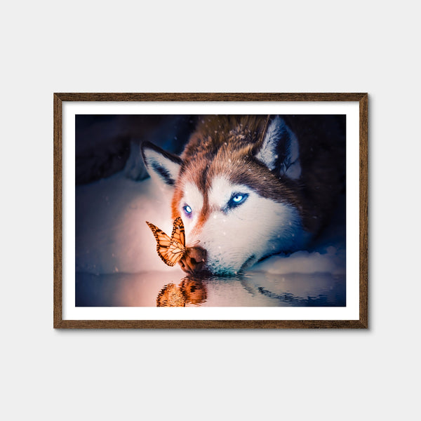 Blue Eyes Wolf Wall Art — Framed Print Format preview