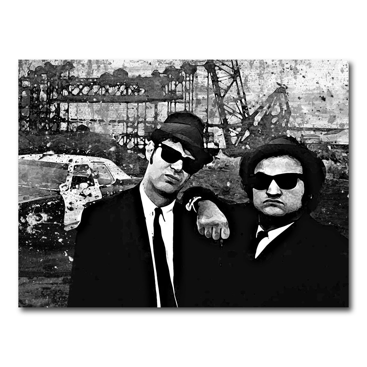 AUTO-MOCKUP WHITE | Blues Brothers grayscale | 1 Piece | Gallery Wrap Canvas | group=4x3