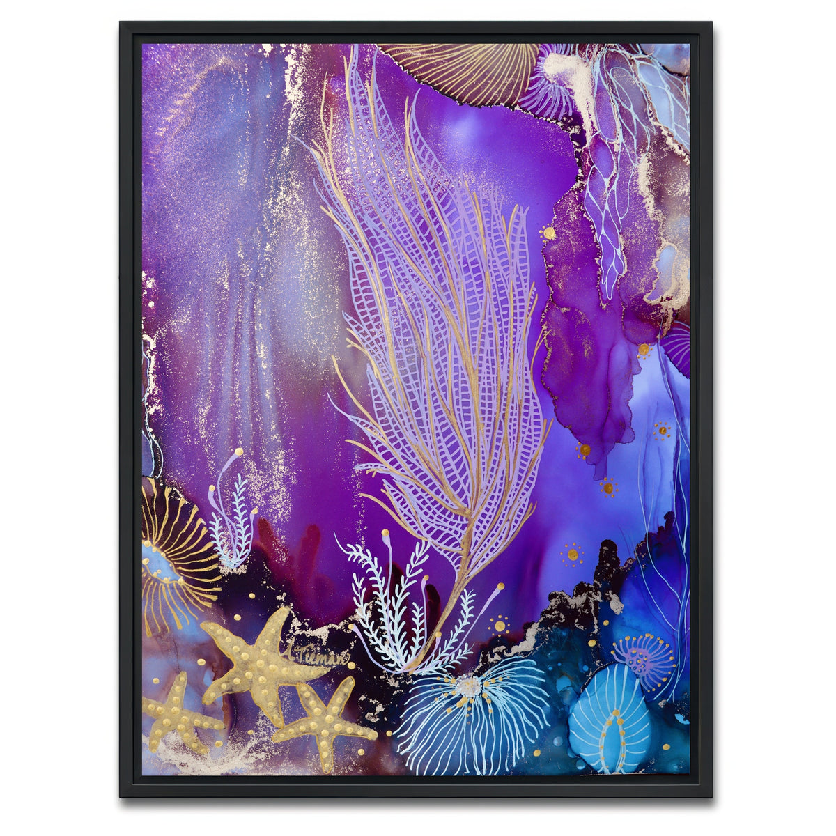 AUTO-MOCKUP WHITE | Blushing Reef | 1 Piece | Black Framed Canvas | group=3x4