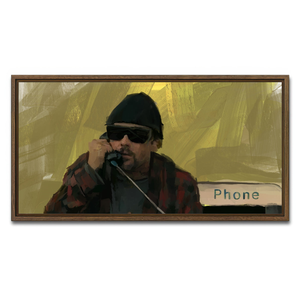 AUTO-MOCKUP WHITE | Bob - One Battle After Another | 1 Piece | Walnut Framed Canvas | group=2x1