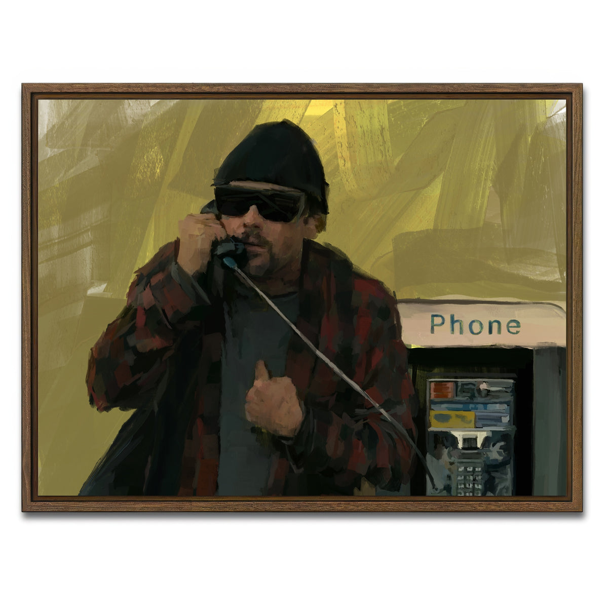 AUTO-MOCKUP WHITE | Bob - One Battle After Another | 1 Piece | Walnut Framed Canvas | group=4x3