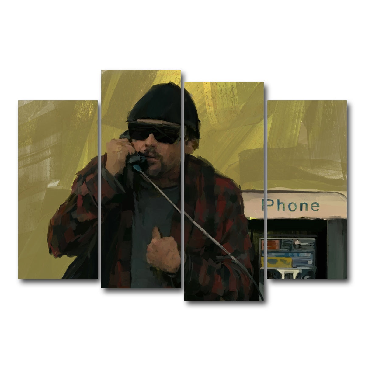 AUTO-MOCKUP WHITE | Bob - One Battle After Another | 4 Piece | Gallery Wrap Canvas | group=4_normal