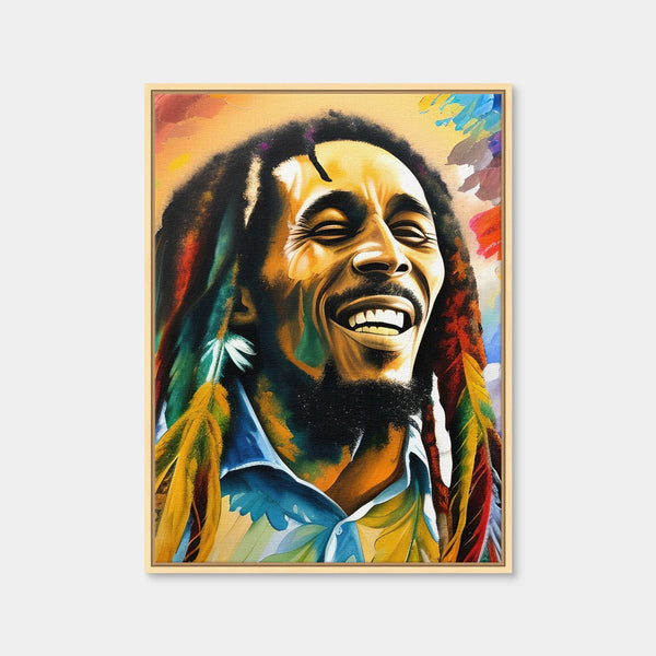 Bob Marley Colorful Wall Art — Framed Canvas Format preview