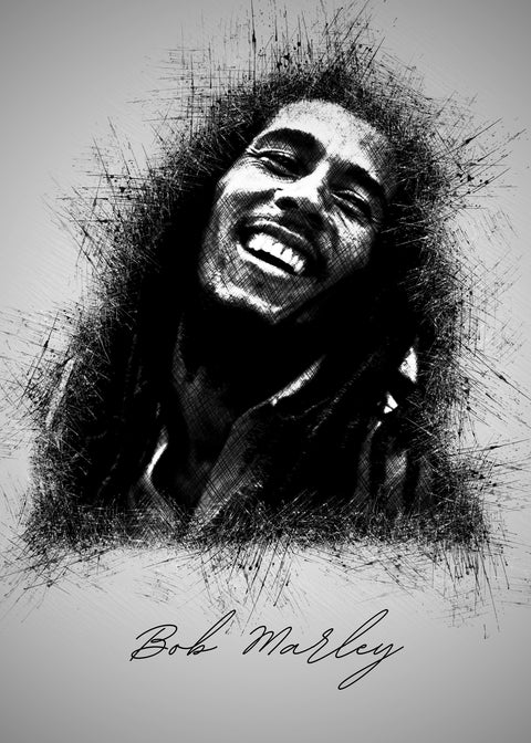 Bob Marley Sketch Wall Art