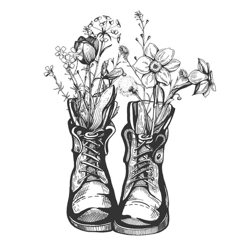 Boots & Wild Flowers Wall Art