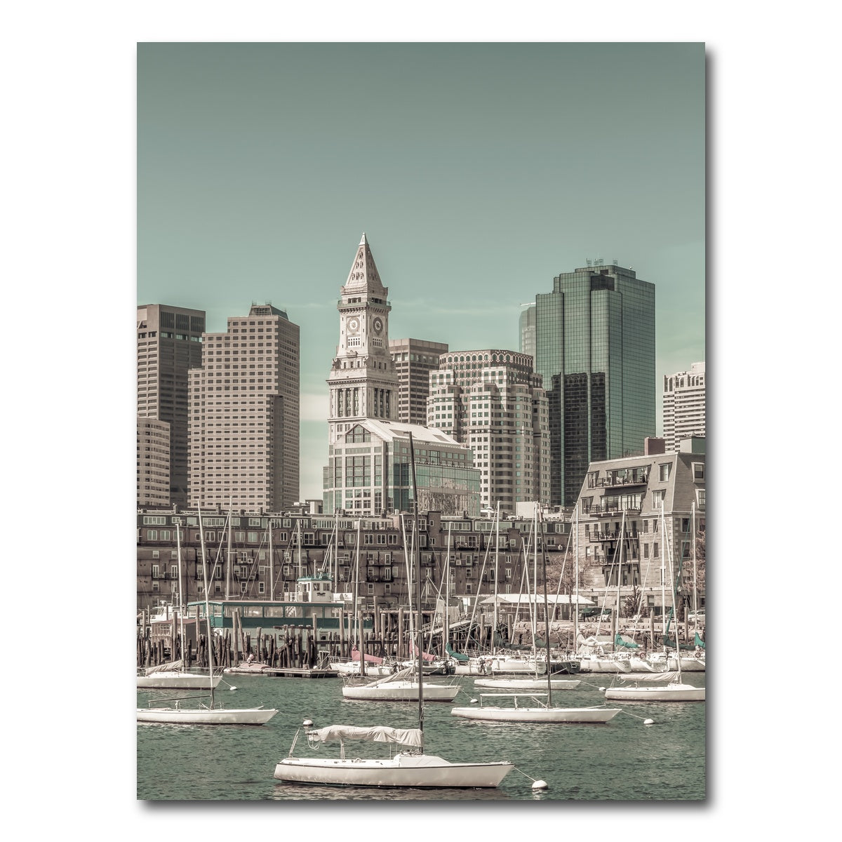 AUTO-MOCKUP WHITE | Boston Cityscape North End | 1 Piece | Gallery Wrap Canvas | group=3x4