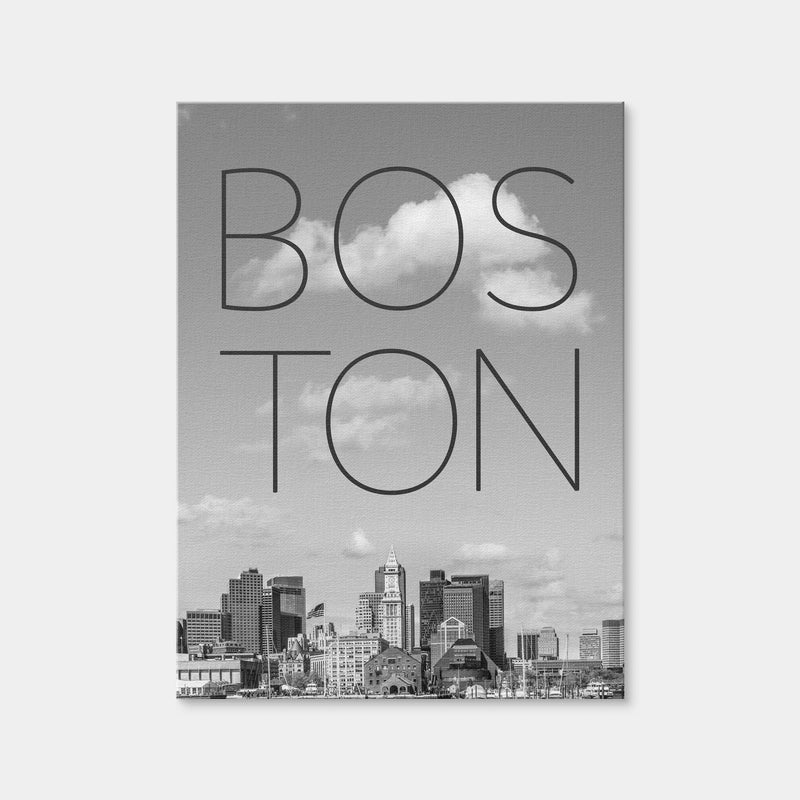 AUTO-MOCKUP WHITE | Boston Skyline Financial District | 1 Piece | Gallery Wrap Canvas | group=3x4