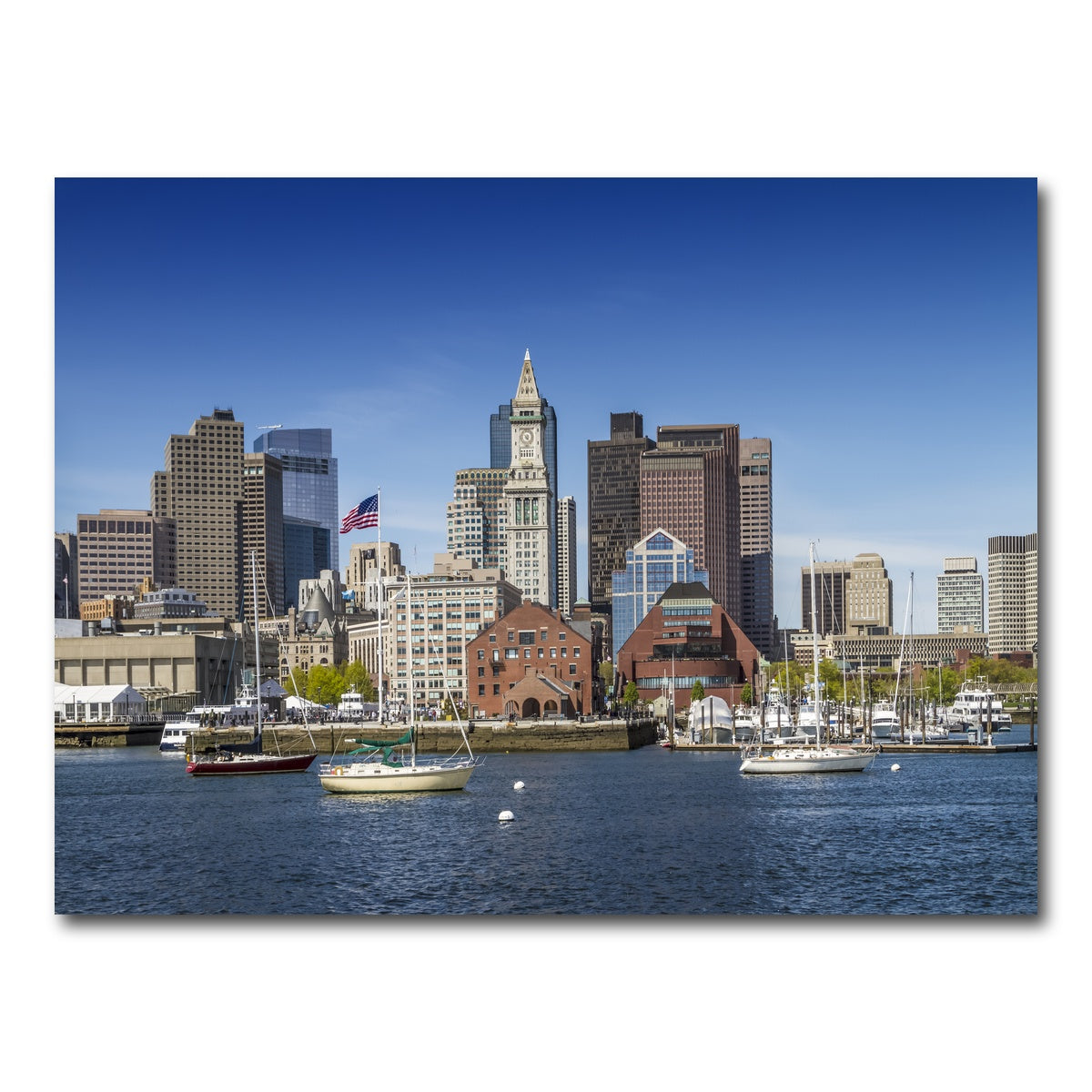 AUTO-MOCKUP WHITE | Boston Skyline North End & Financial District | 1 Piece | Gallery Wrap Canvas | group=4x3