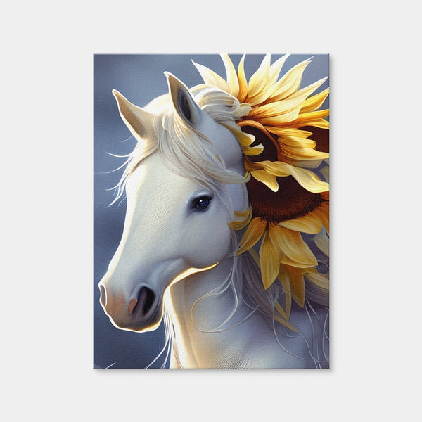 Botanical Horse Wall Art — Canvas Wrap Format preview