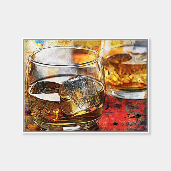 Bourbon Whiskey Abstract Wall Art — Framed Canvas Format preview