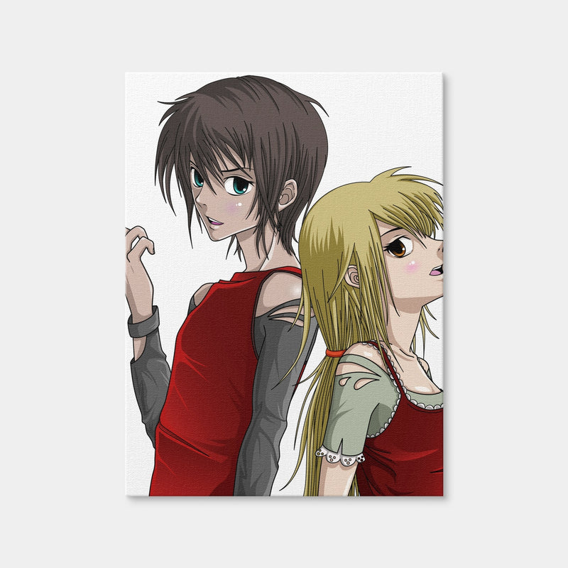 AUTO-MOCKUP WHITE | Boy & Girl Anime Style | 1 Piece | Gallery Wrap Canvas | group=3x4