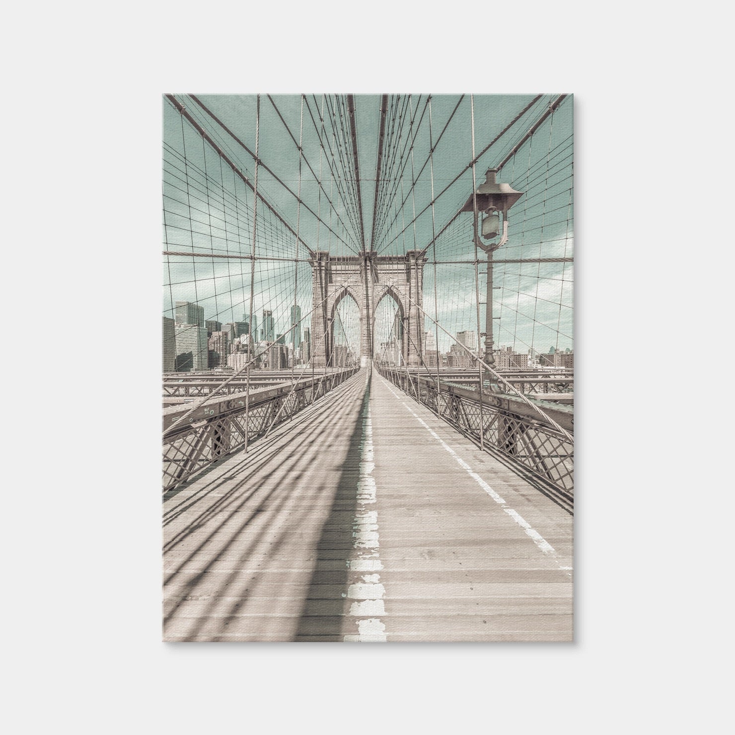 AUTO-MOCKUP WHITE | Brooklyn Bridge Vintage Style | 1 Piece | Gallery Wrap Canvas | group=3x4
