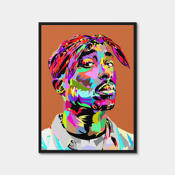 Brown Tupac Red Wall Art — Framed Canvas Format preview