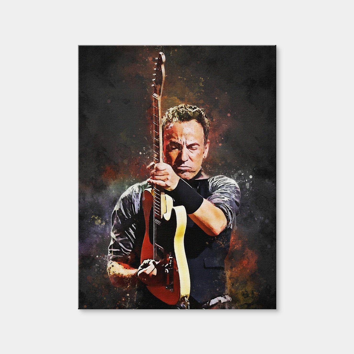 AUTO-MOCKUP WHITE | Bruce Springsteen Painting | 1 Piece | Gallery Wrap Canvas | group=3x4