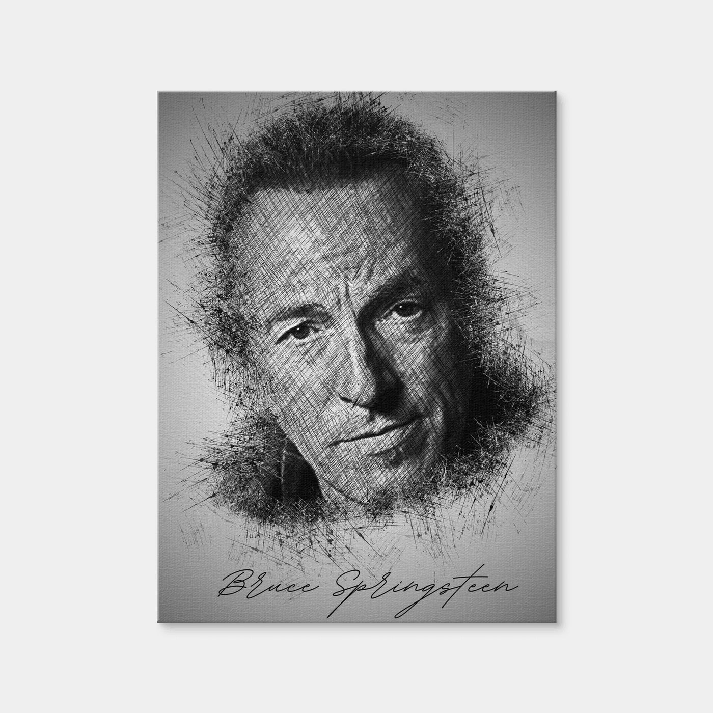AUTO-MOCKUP WHITE | Bruce Springsteen Sketch | 1 Piece | Gallery Wrap Canvas | group=3x4