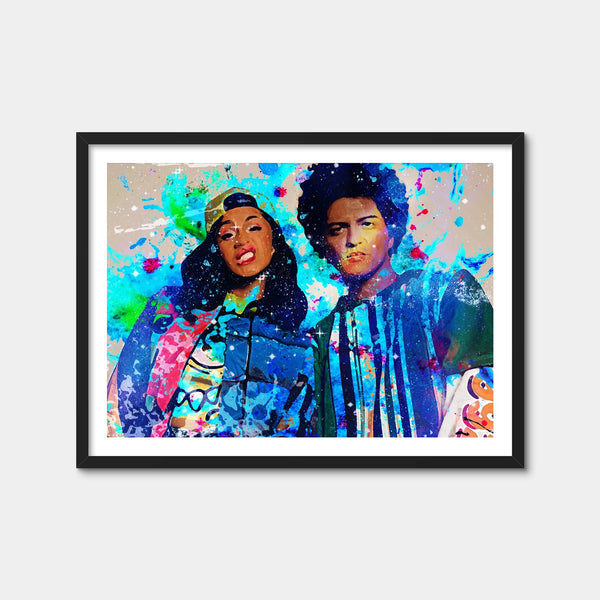 Bruno Mars & Cardi B Wall Art — Framed Print Format preview