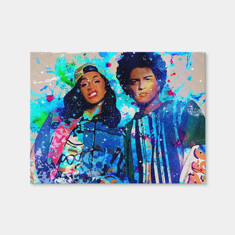 AUTO-MOCKUP WHITE | Bruno Mars & Cardi B | 1 Piece | Gallery Wrap Canvas | group=4x3