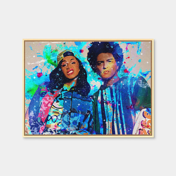 Bruno Mars & Cardi B Wall Art — Framed Canvas Format preview