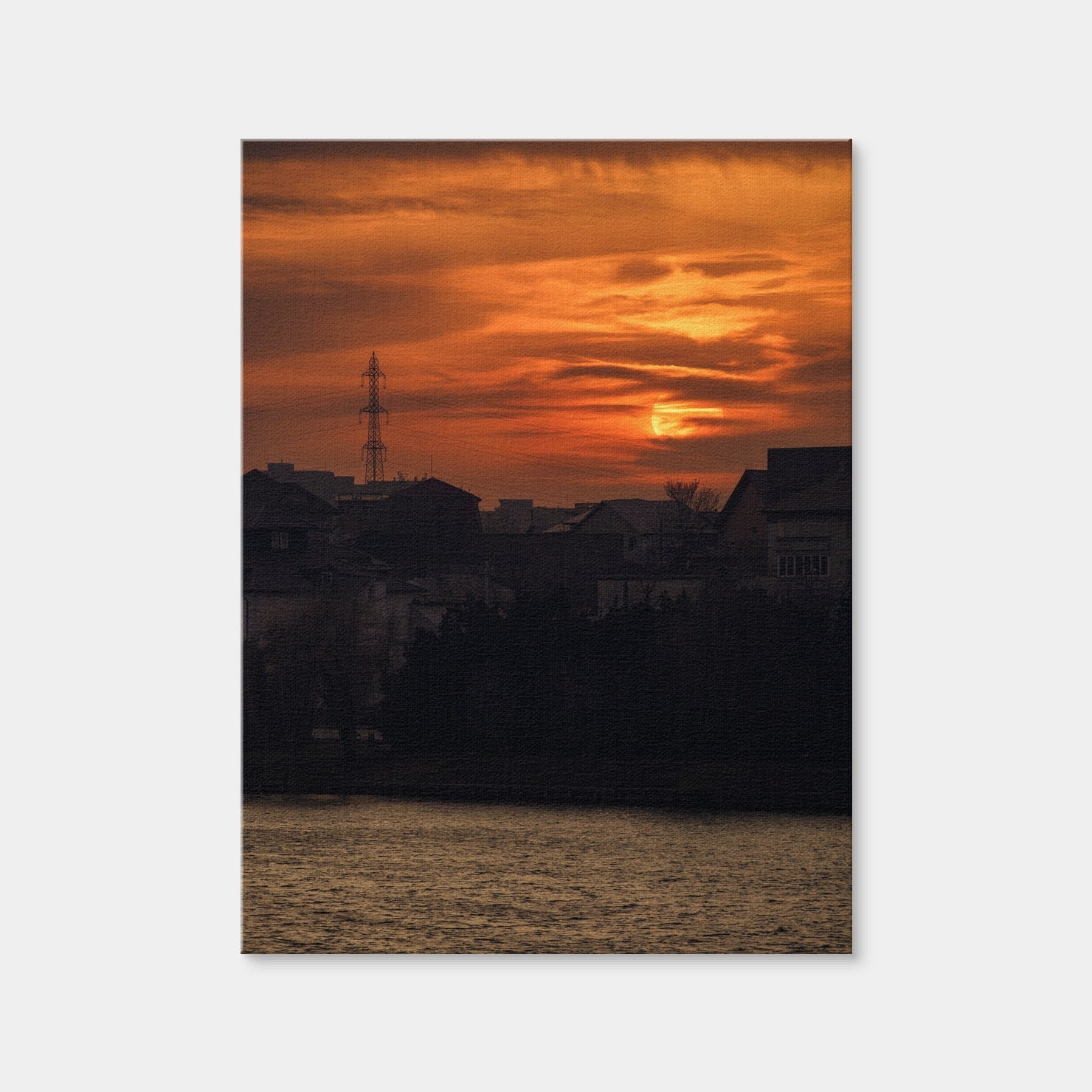AUTO-MOCKUP WHITE | Bucharest Sunset 6 | 1 Piece | Gallery Wrap Canvas | group=3x4