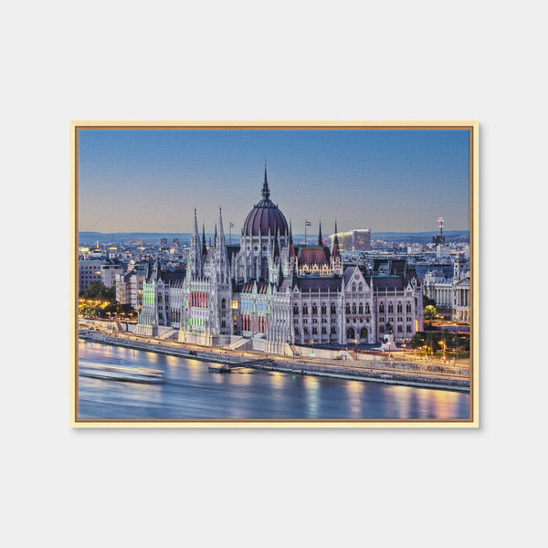 Budapest Sunset Wall Art — Framed Canvas Format preview