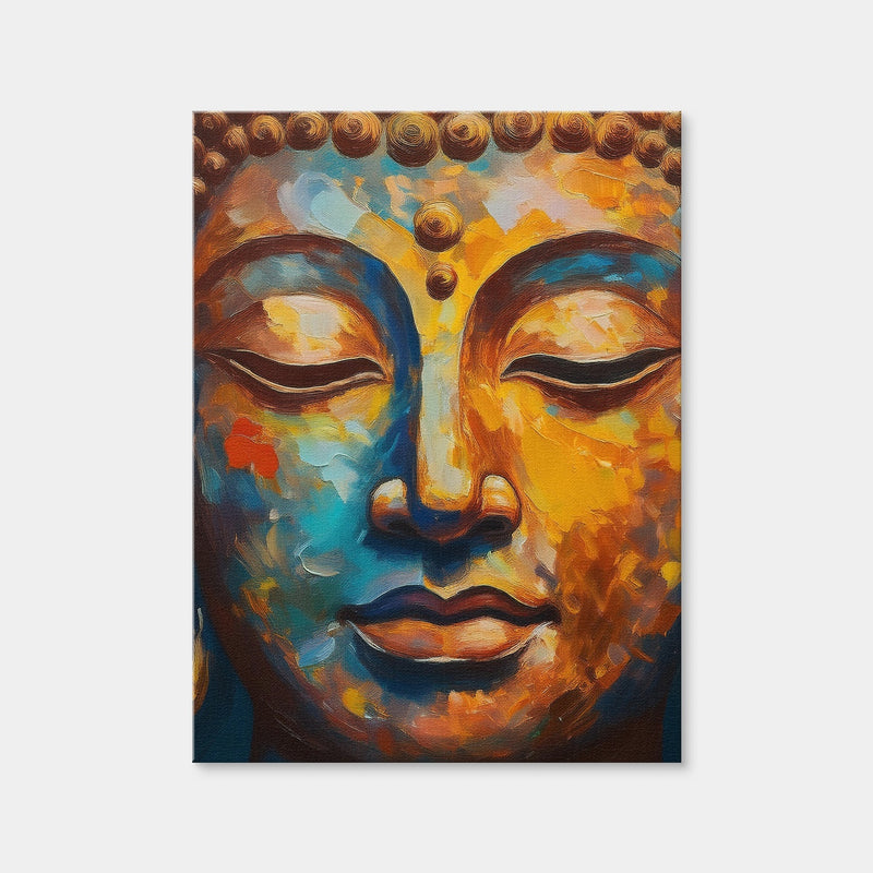 AUTO-MOCKUP WHITE | Buddha Face Painting | 1 Piece | Gallery Wrap Canvas | group=3x4