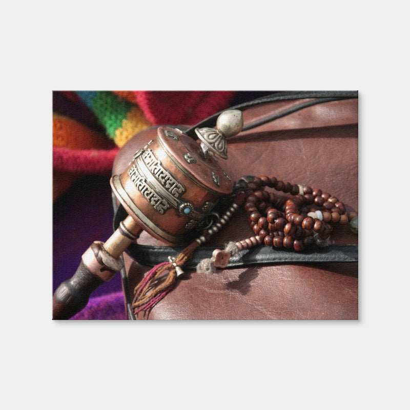 AUTO-MOCKUP WHITE | Buddhist Prayer Wheel and Rosary | 1 Piece | Gallery Wrap Canvas | group=4x3