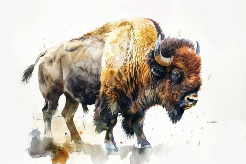 Buffalo on White Wall Art