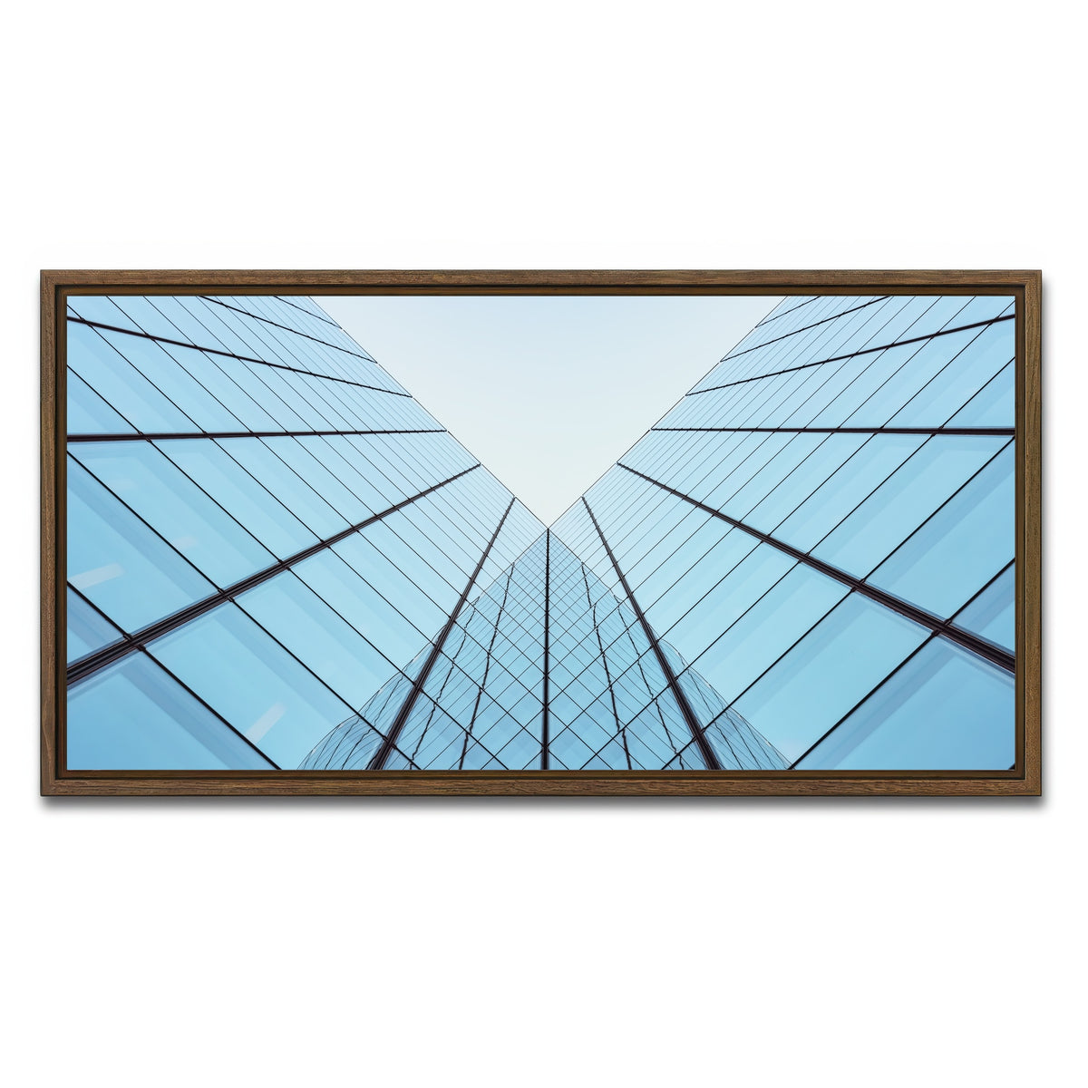 AUTO-MOCKUP WHITE | Building Corner | 1 Piece | Walnut Framed Canvas | group=2x1