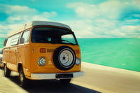 Bus by the Coast Wall Art