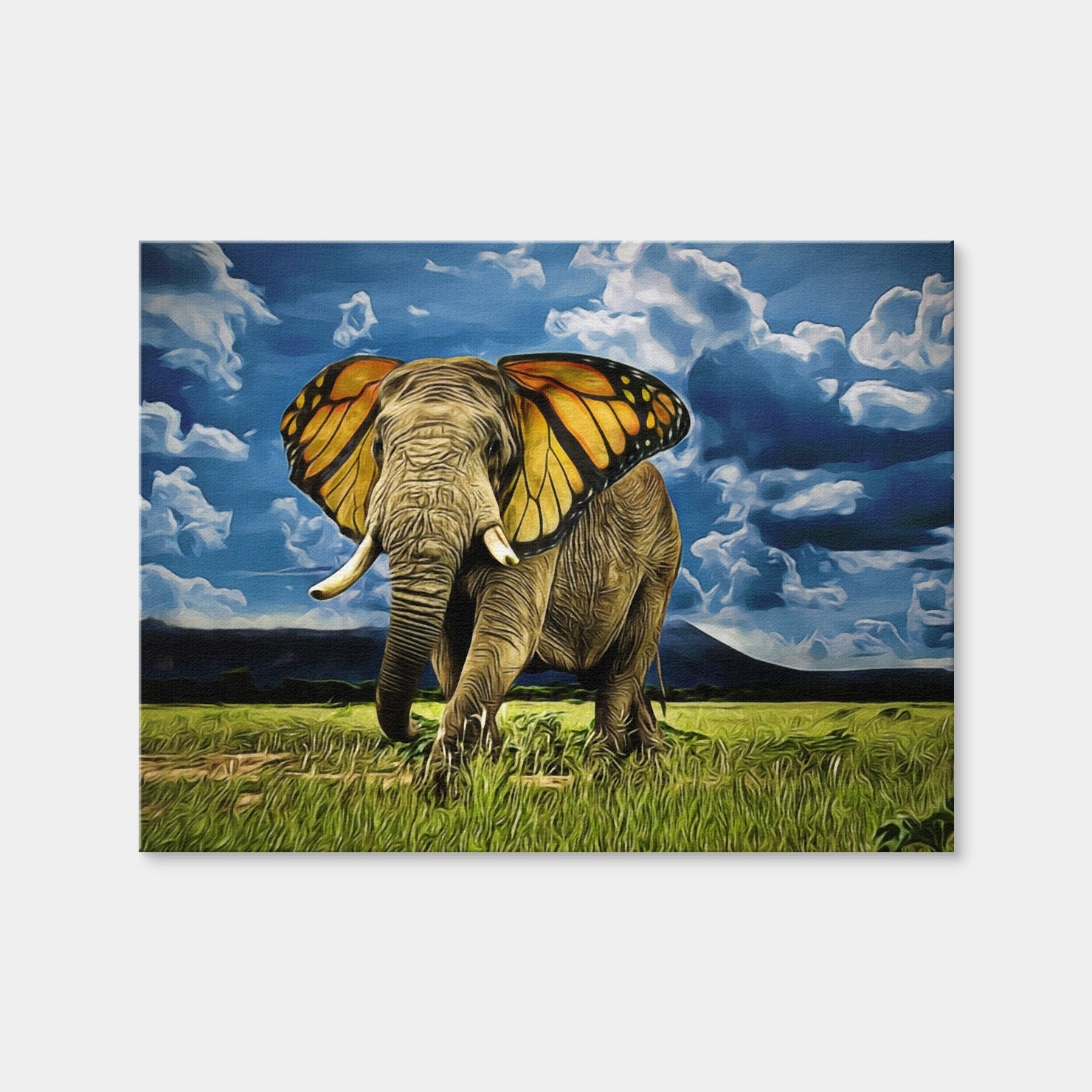AUTO-MOCKUP WHITE | Butterfly Elephant | 1 Piece | Gallery Wrap Canvas | group=4x3