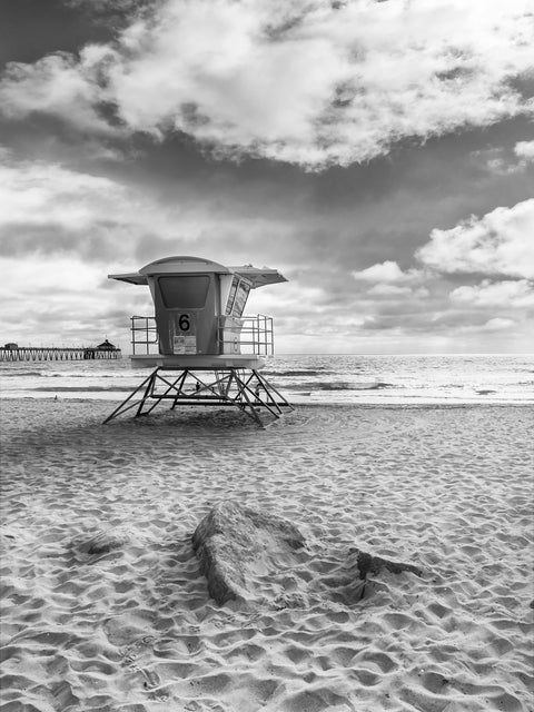 CALIFORNIA Monochrome Imperial Beach Wall Art