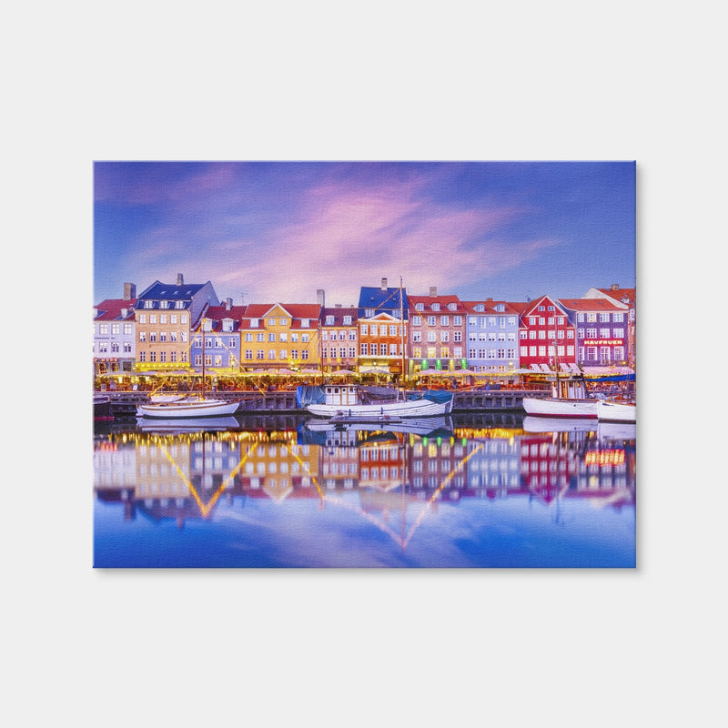 AUTO-MOCKUP WHITE | COPENHAGEN Nyhavn Idyllic Evening Impression | 1 Piece | Gallery Wrap Canvas | group=4x3