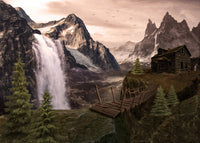Cabin on a Cliff Wall Art