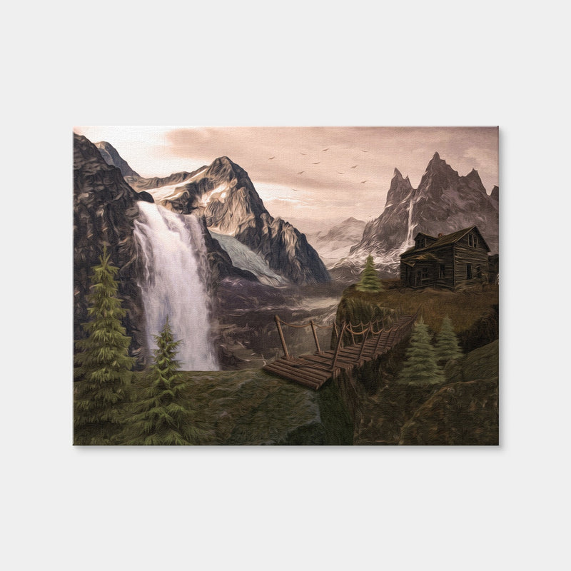 AUTO-MOCKUP WHITE | Cabin on a Cliff | 1 Piece | Gallery Wrap Canvas | group=4x3