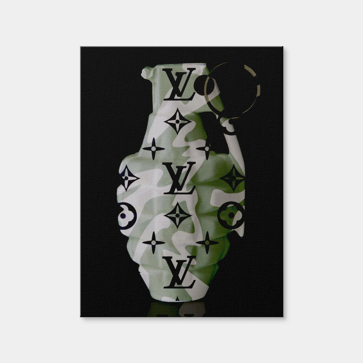 AUTO-MOCKUP WHITE | Camo LV Grenade | 1 Piece | Gallery Wrap Canvas | group=3x4