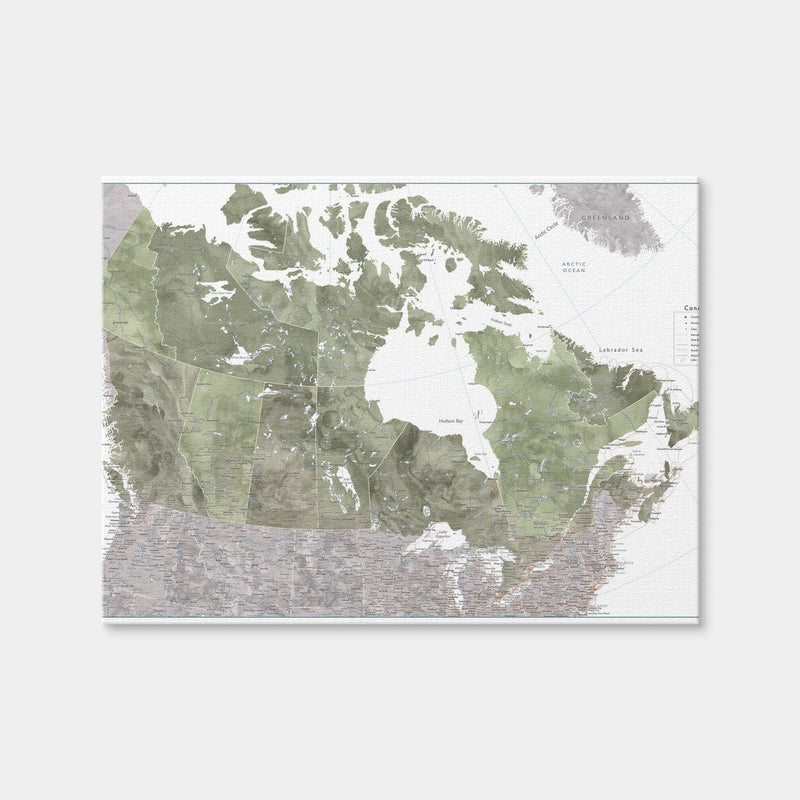 AUTO-MOCKUP WHITE | Canada Map 2 | 1 Piece | Gallery Wrap Canvas | group=4x3