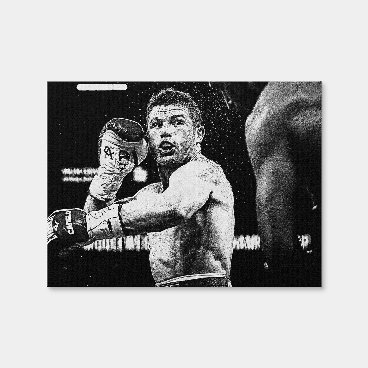 AUTO-MOCKUP WHITE | Canelo Alvarez Grayscale | 1 Piece | Gallery Wrap Canvas | group=4x3